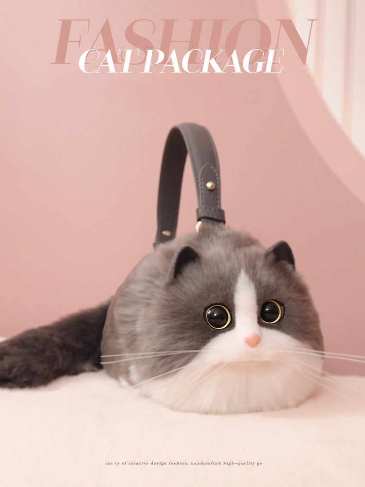 Blue and White Cat Bag