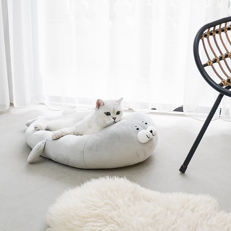 かわいいアザラシ猫ベッドマット