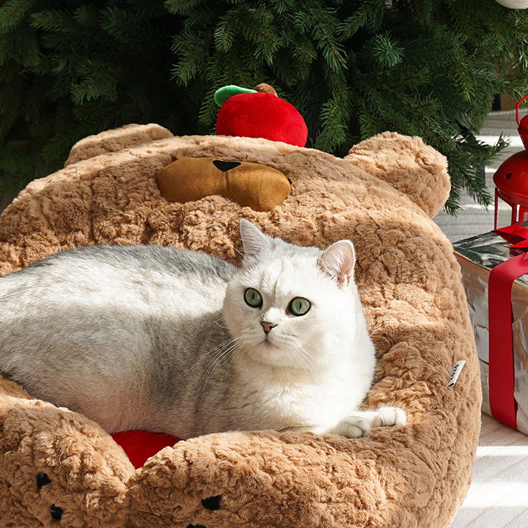 Apple Bear Cat Bed Mat