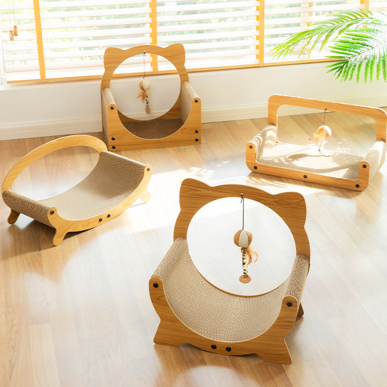 Wooden Cat Scratch Bed