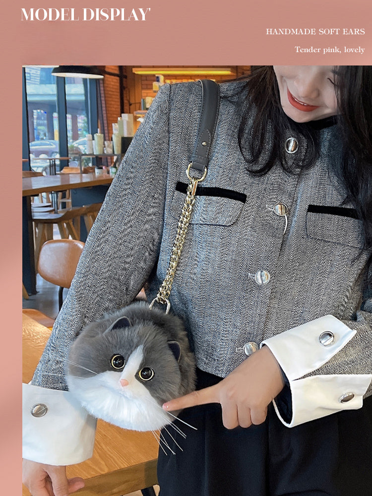 Blue and White Cat Bag