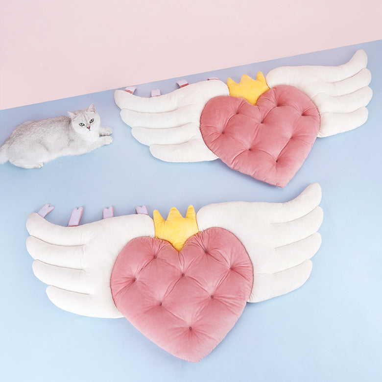 Angel Wing Heart Cat Mat
