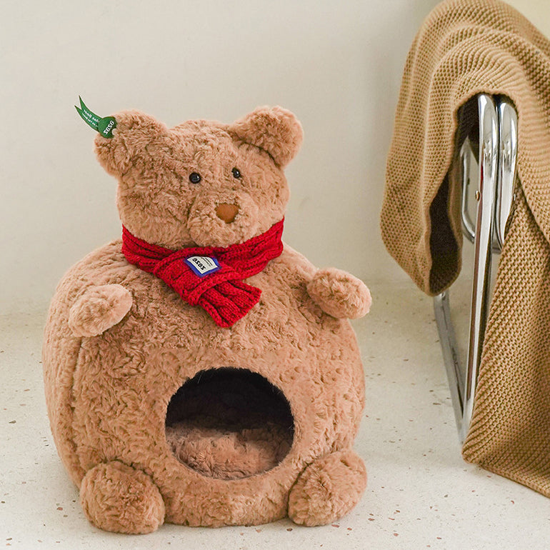Soft Winter Bear Cat House
