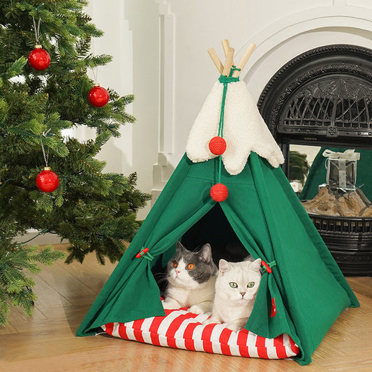 クリスマス猫テント