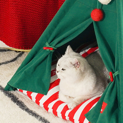 クリスマス猫テント