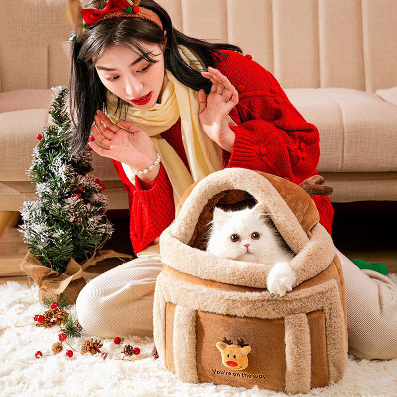 Warm Cute Elk Cat Bag