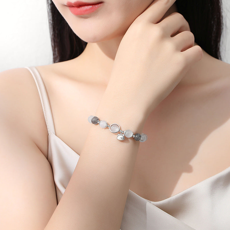 ラッキー猫目石ブレスレット シルバー925