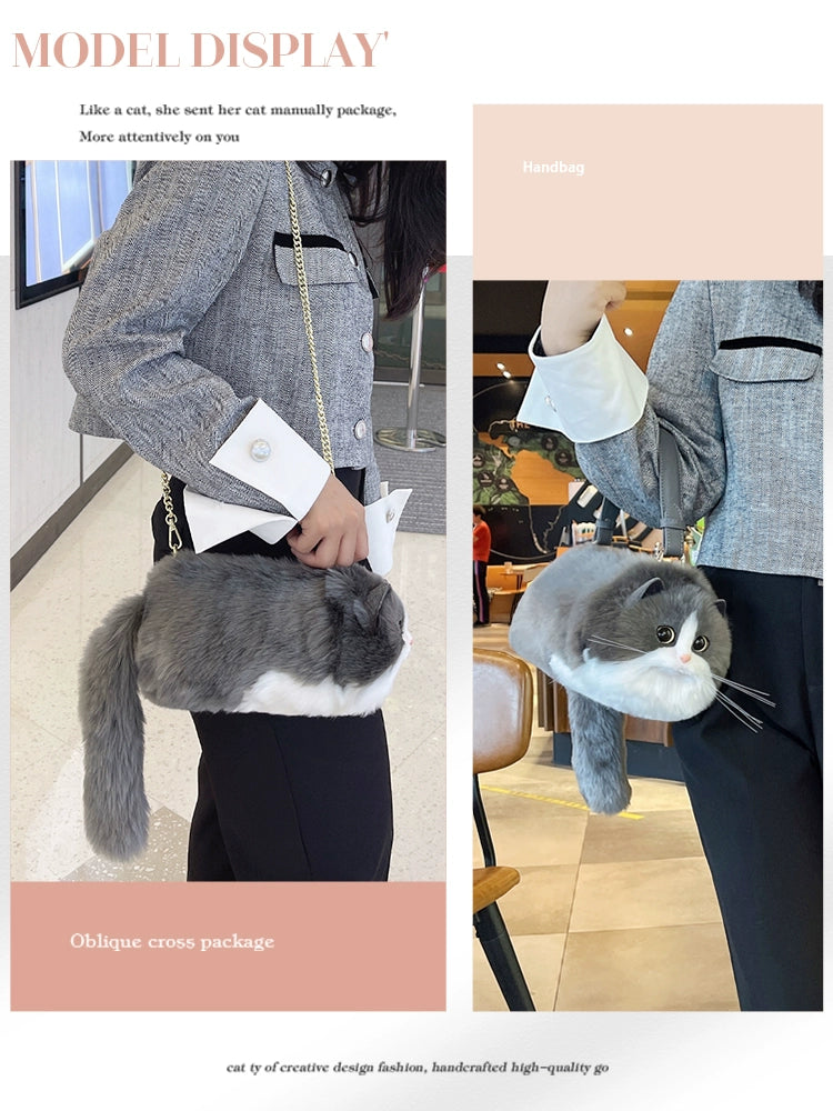 Blue and White Cat Bag