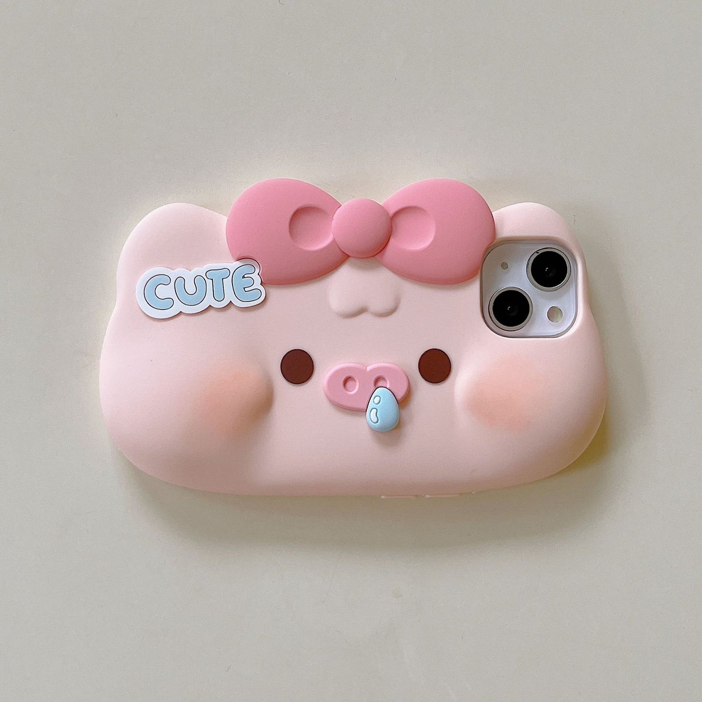 Cute Pink Bow Pig Phone Case
