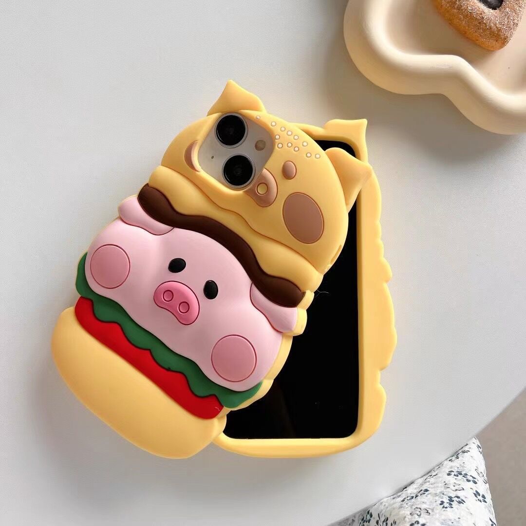 Cute Burger Pig Phone Case
