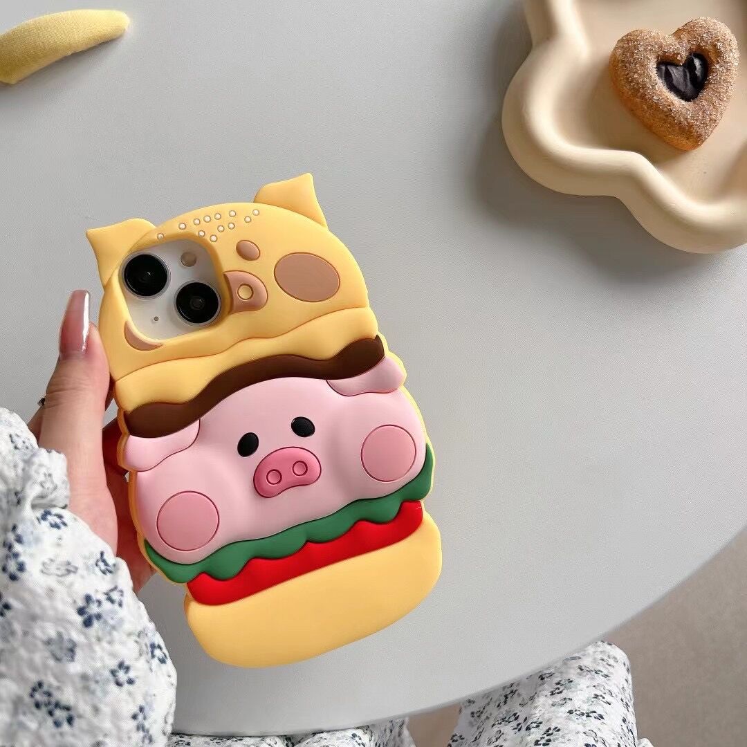 Cute Burger Pig Phone Case