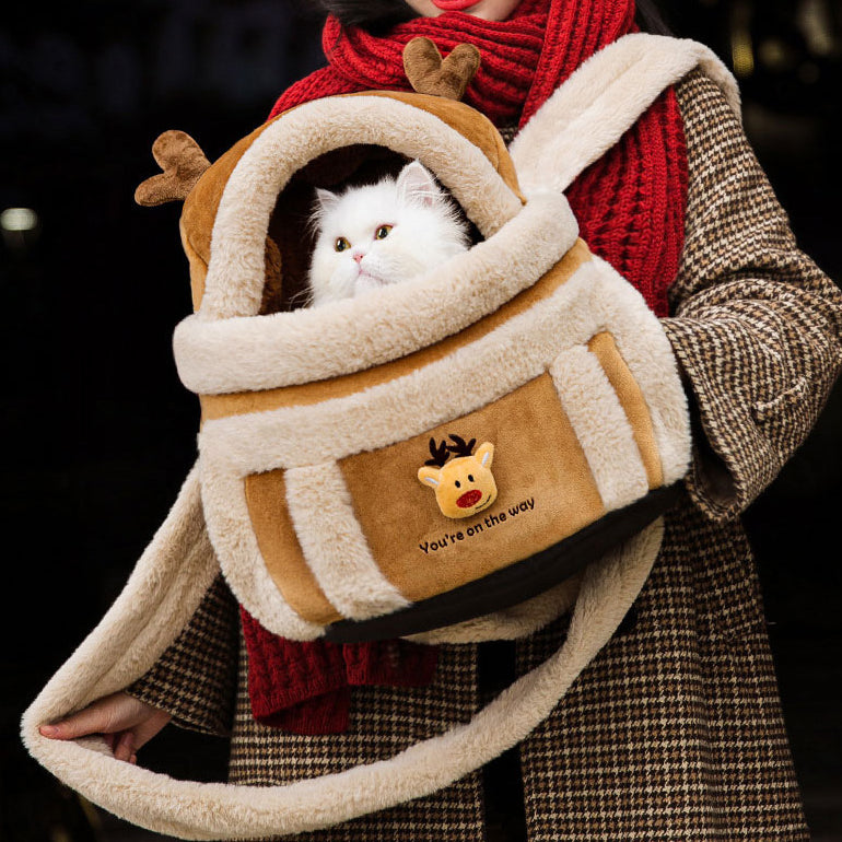 Warm Cute Elk Cat Bag