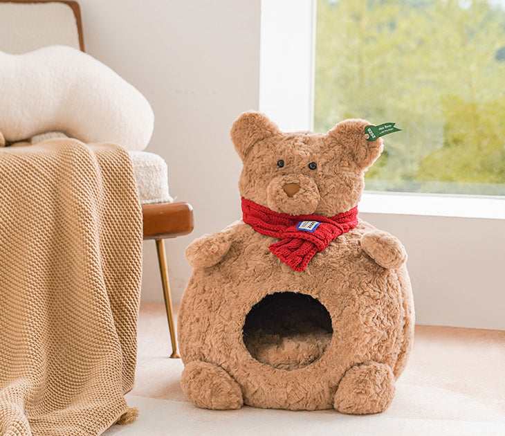 Soft Winter Bear Cat House