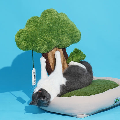 松の盆栽の猫ベッド
