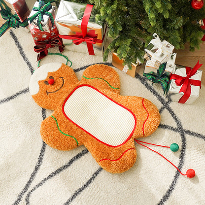 Christmas Gingerbread Man Cat Mat