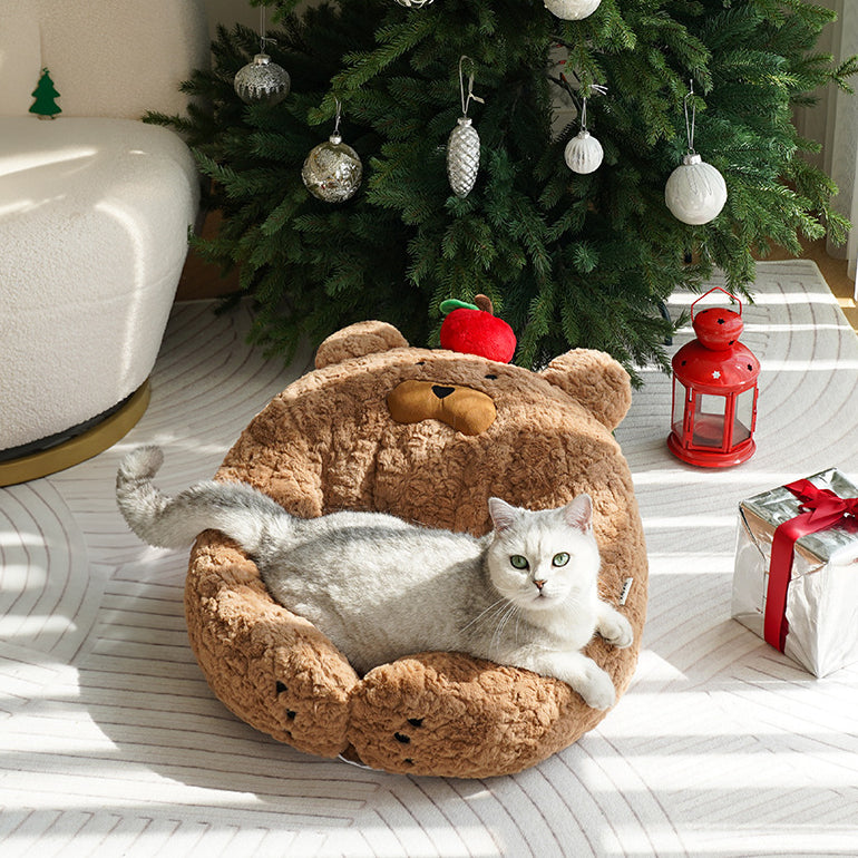 Apple Bear Cat Bed Mat