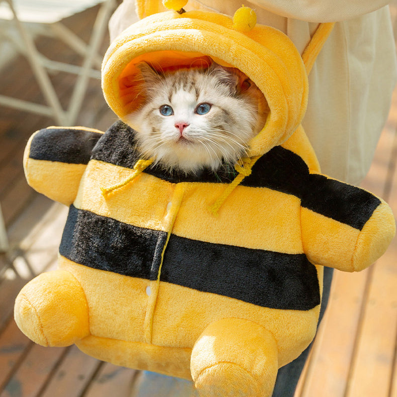 Plush Bee Crossbody Cat Bag