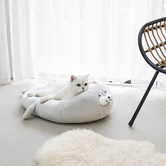 Cute Seal Cat Bed Mat