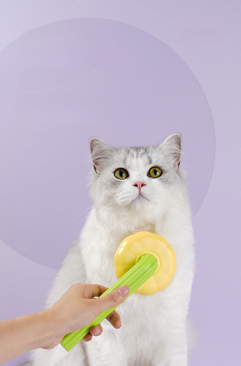 Sunflower One-Click Cleaning Cat Brush