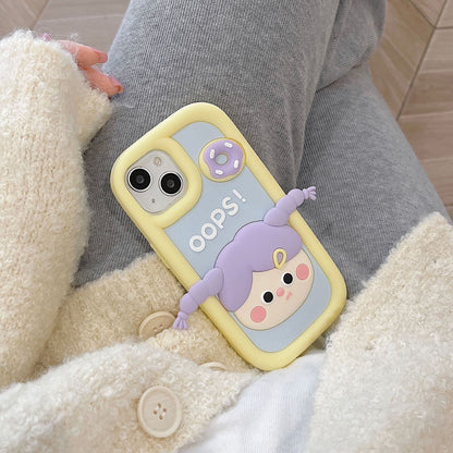 Cute Donut Purple Pigtail Girl Phone Case