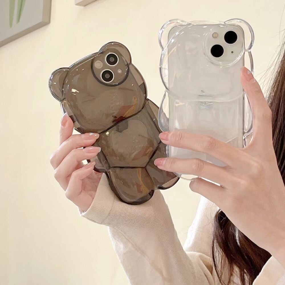 Cute Little Bear Crystal Phone Case