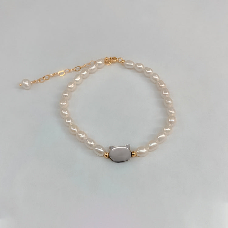 Pearl Cat Bracelet