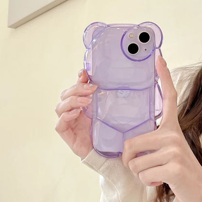 Cute Little Bear Crystal Phone Case