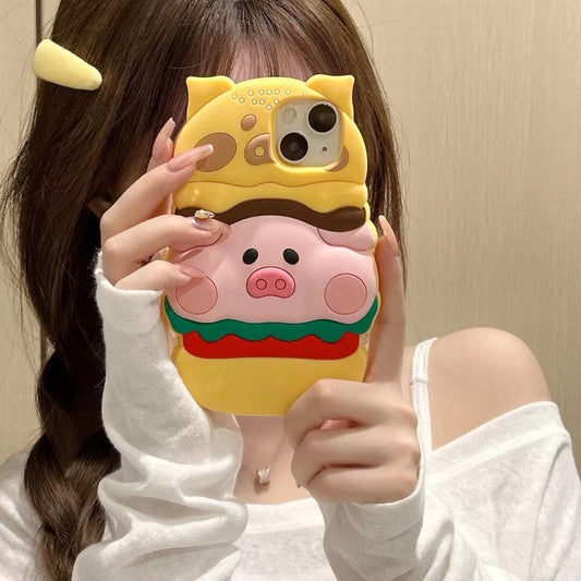 Cute Burger Pig Phone Case