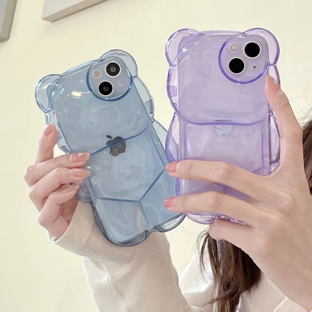 Cute Little Bear Crystal Phone Case