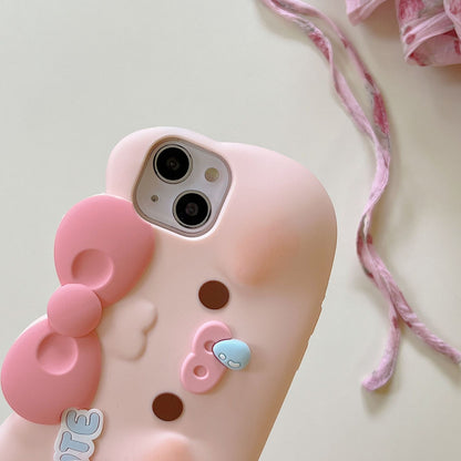 Cute Pink Bow Pig Phone Case