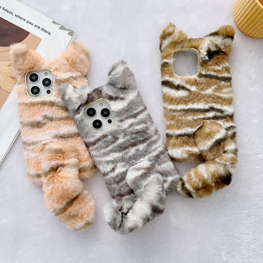 Cute Tabby Cat With Fluffy Tail Phone Case