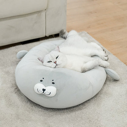 Cute Seal Cat Bed Mat