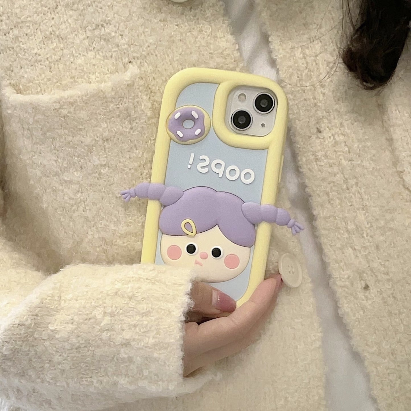 Cute Donut Purple Pigtail Girl Phone Case