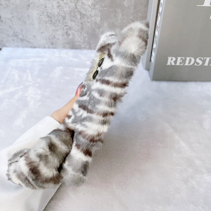 Cute Tabby Cat With Fluffy Tail Phone Case