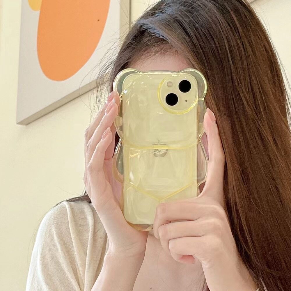 Cute Little Bear Crystal Phone Case