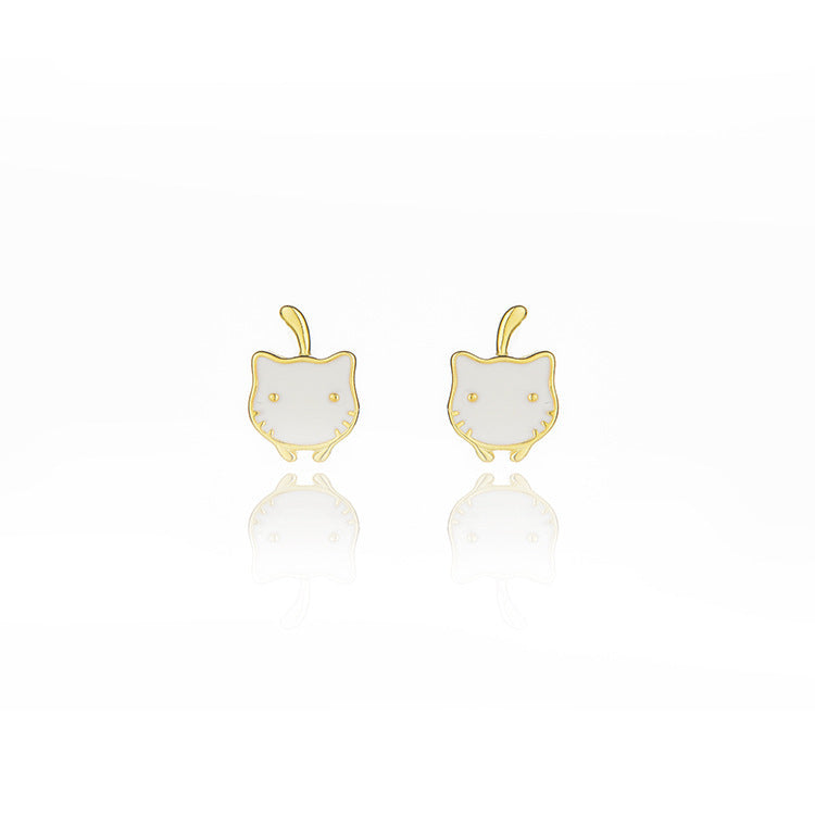 Kitten Studs Earrings Silver 925