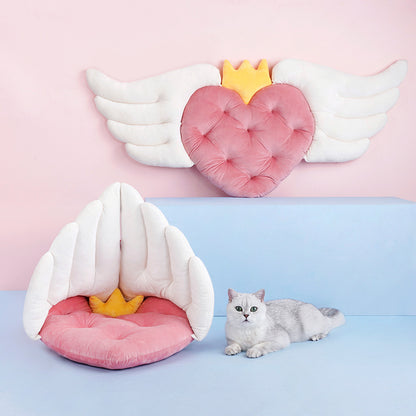 Angel Wing Heart Cat Mat