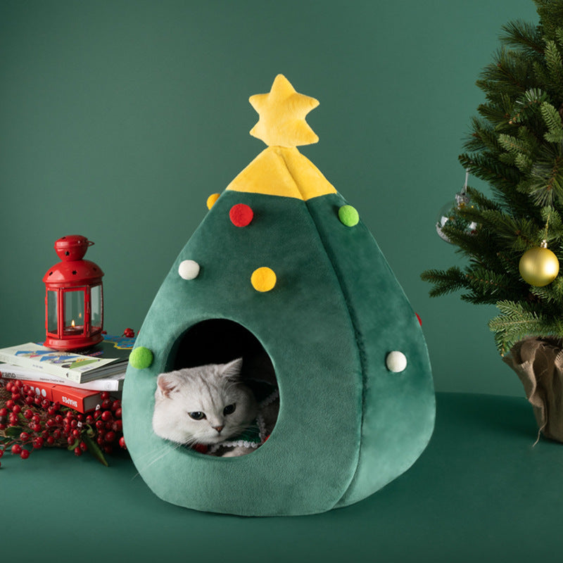 Christmas Tree Cat House