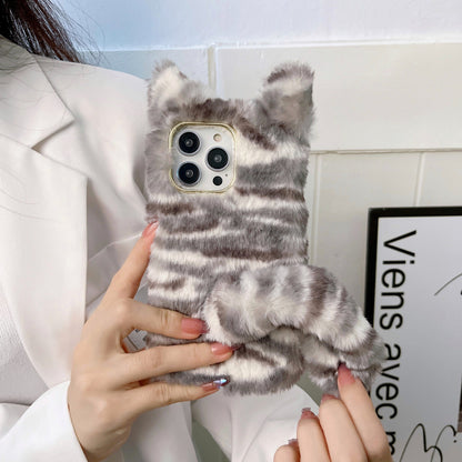 Cute Tabby Cat With Fluffy Tail Phone Case