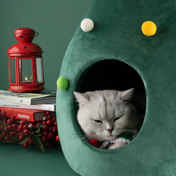 Christmas Tree Cat House