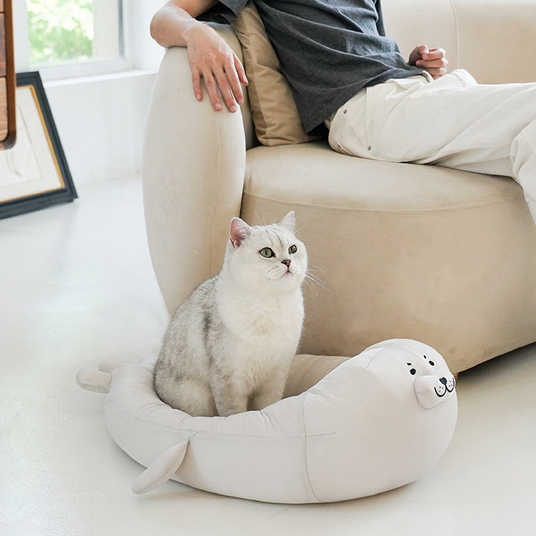 Cute Seal Cat Bed Mat