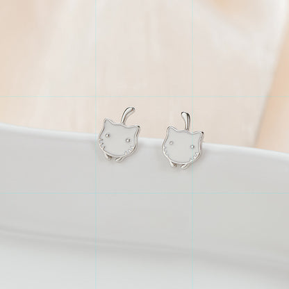 Kitten Studs Earrings Silver 925