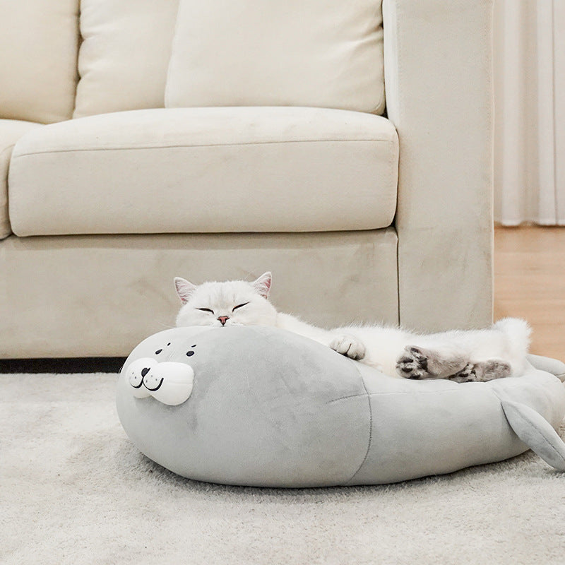 Cute Seal Cat Bed Mat