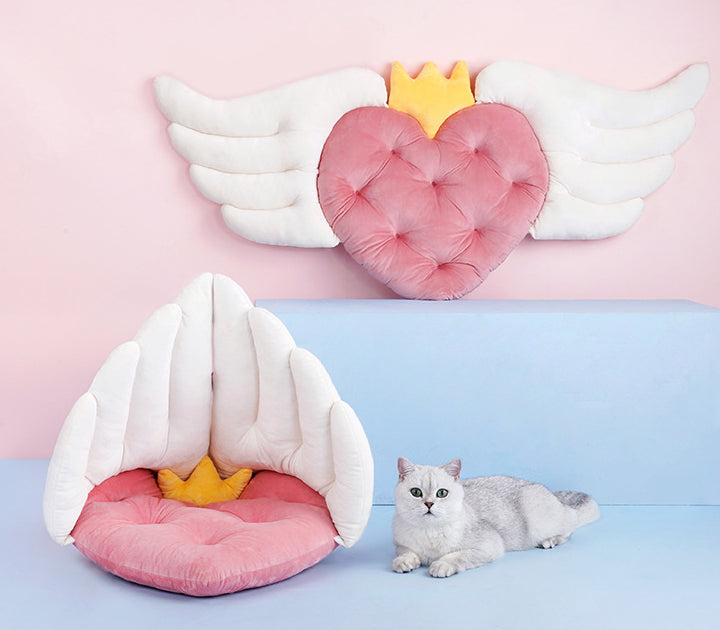 Angel Wing Heart Cat Mat