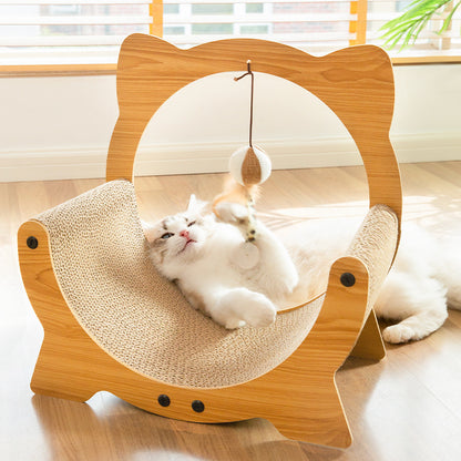 Wooden Cat Scratch Bed