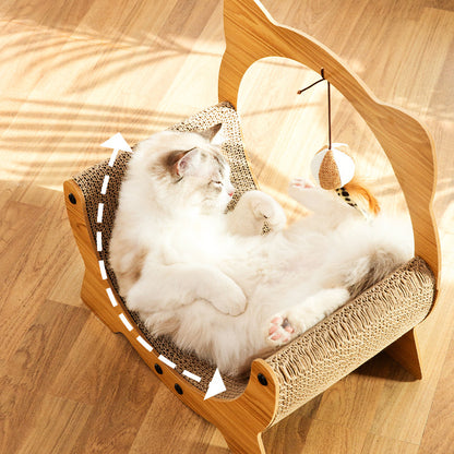 Wooden Cat Scratch Bed