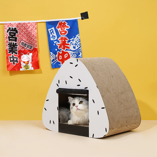 Japanese Style Onigiri Cat Scratcher Cat House